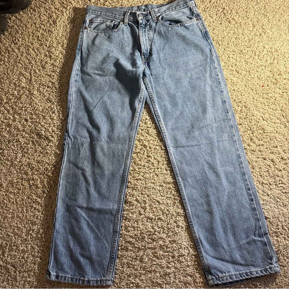 Men's Light Blue Straight Leg Jeans